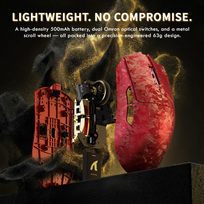 ATTACK SHARK X11 ULTRA Carbon Fiber Wireless Gaming Mouse With C06 Ultra LED Cable