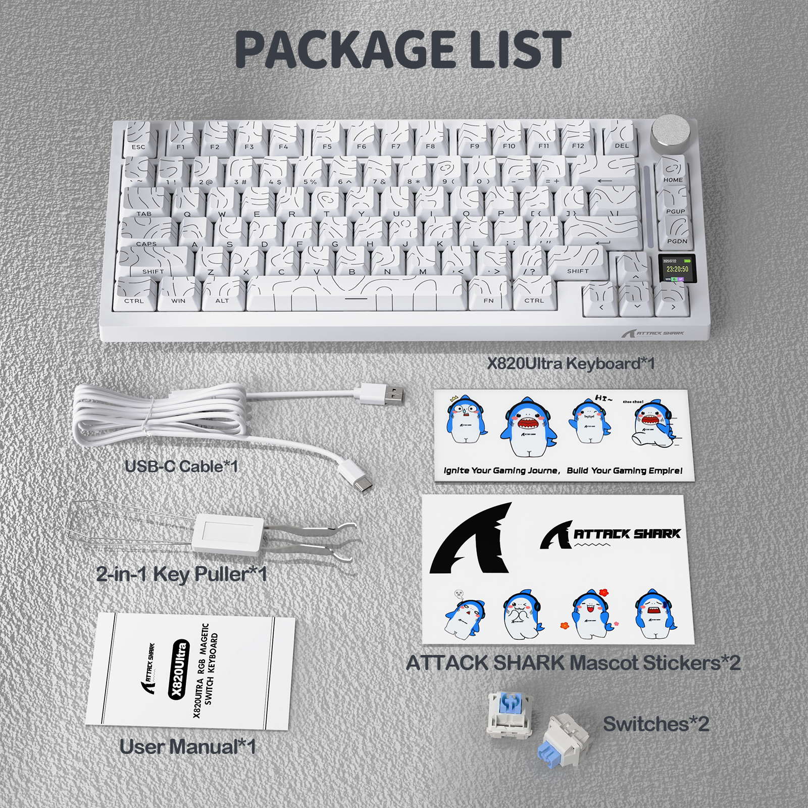 ATTACK SHARK X820Ultra Tri-mode Gasket Mechanical Keyboard