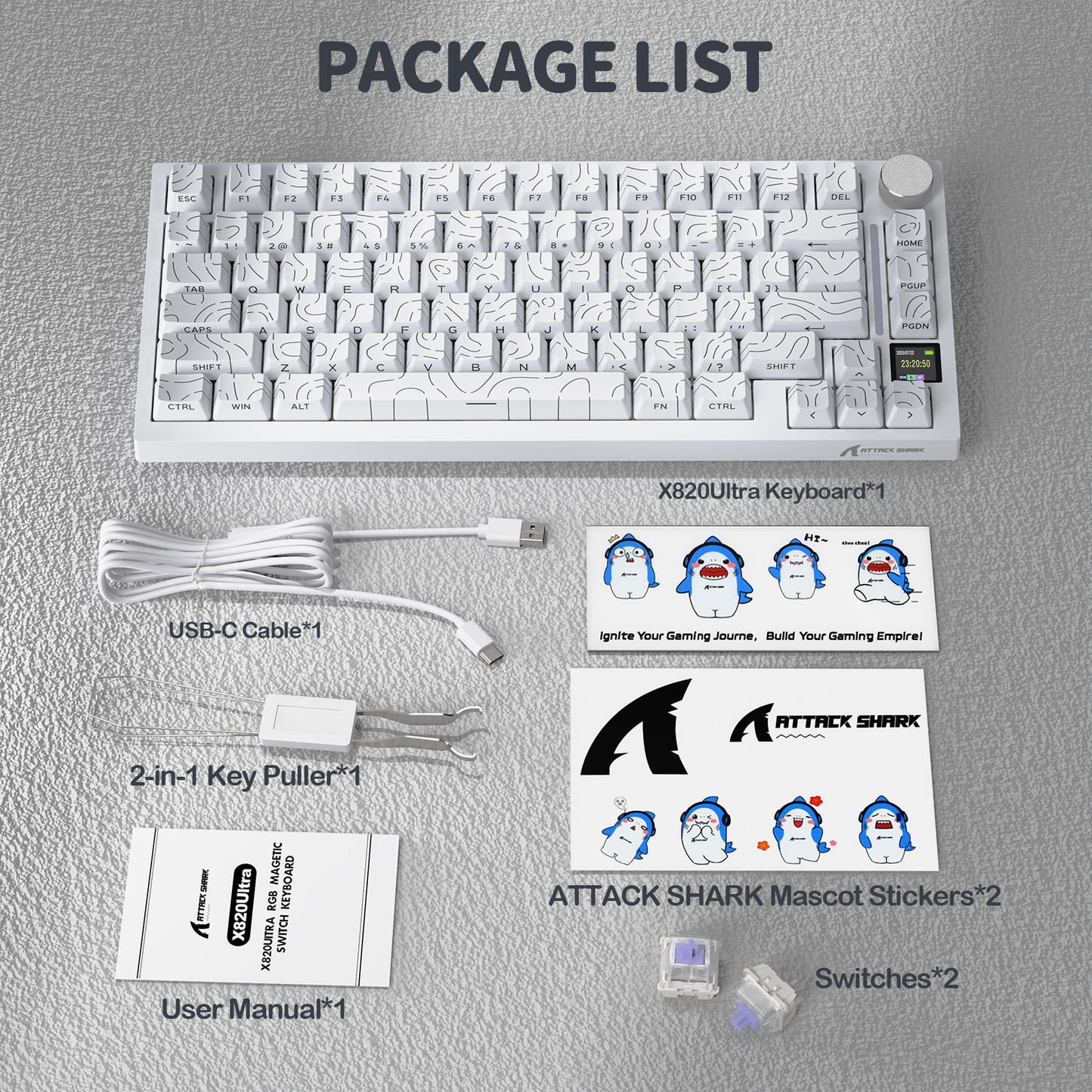 ATTACK SHARK X820Ultra Tri-mode Gasket Mechanical Keyboard
