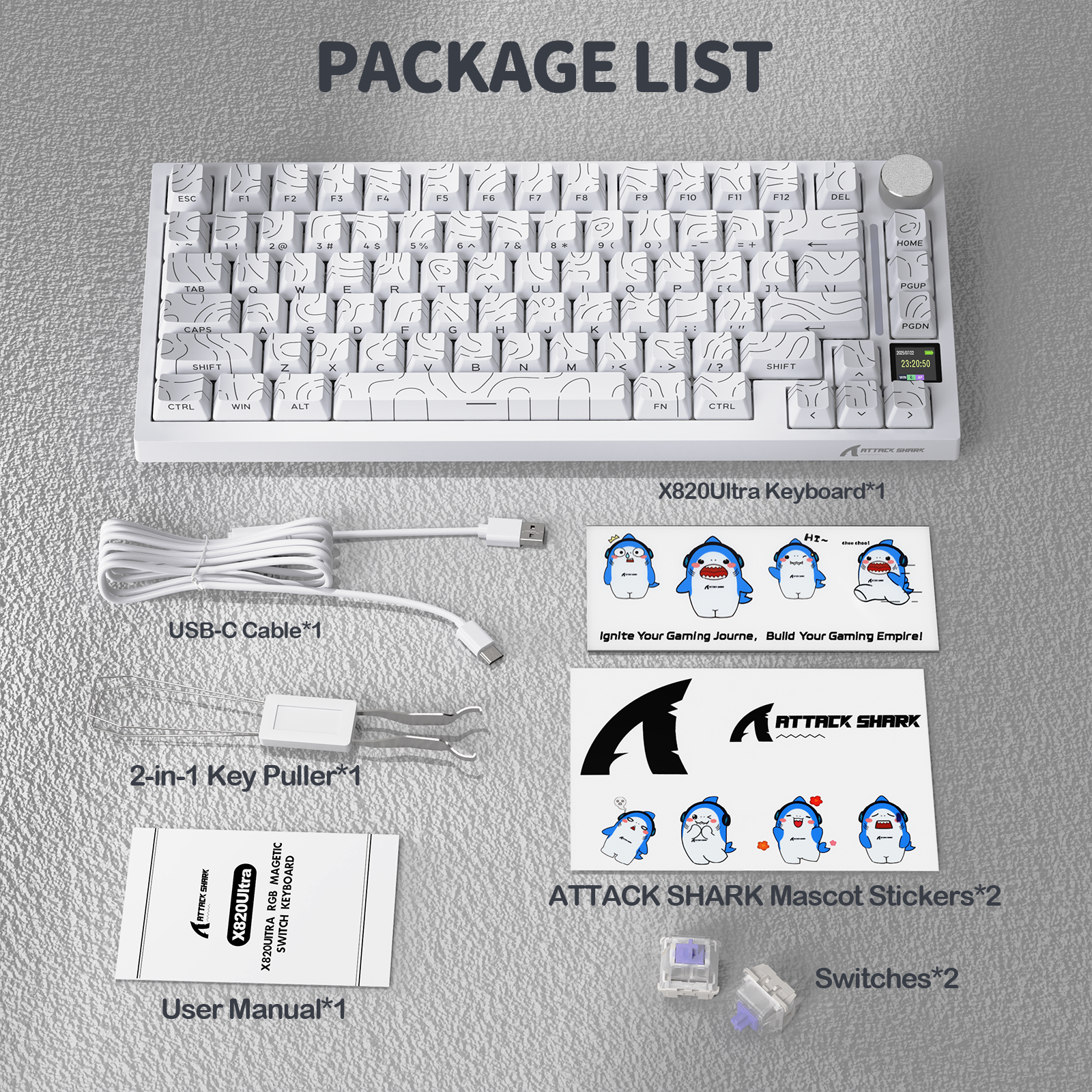 ATTACK SHARK X820Ultra Tri-mode Gasket Mechanical Keyboard