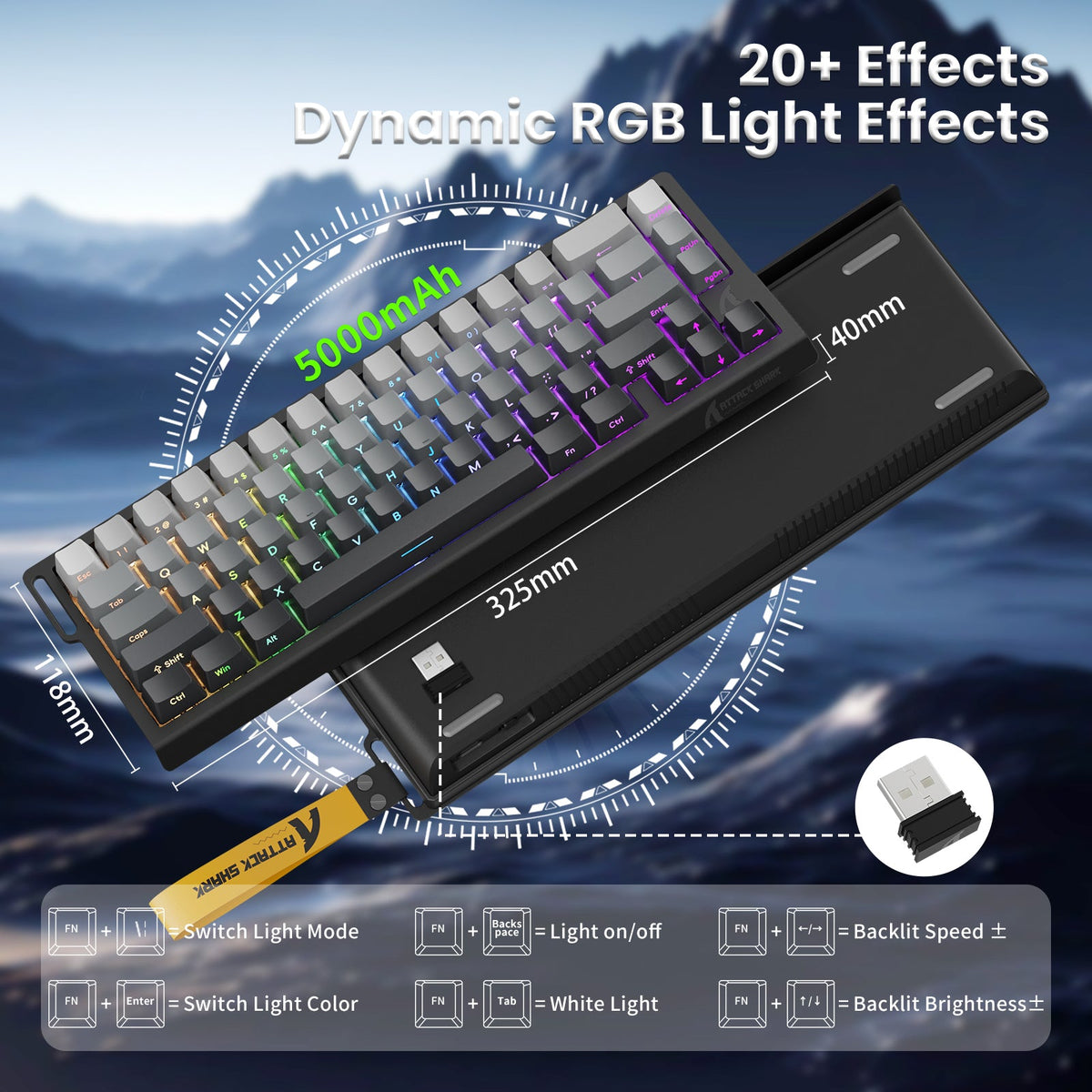 ATTACK SHARK X68PRO HE Wireless Rapid Trigger Keyboard With Coiled Cable