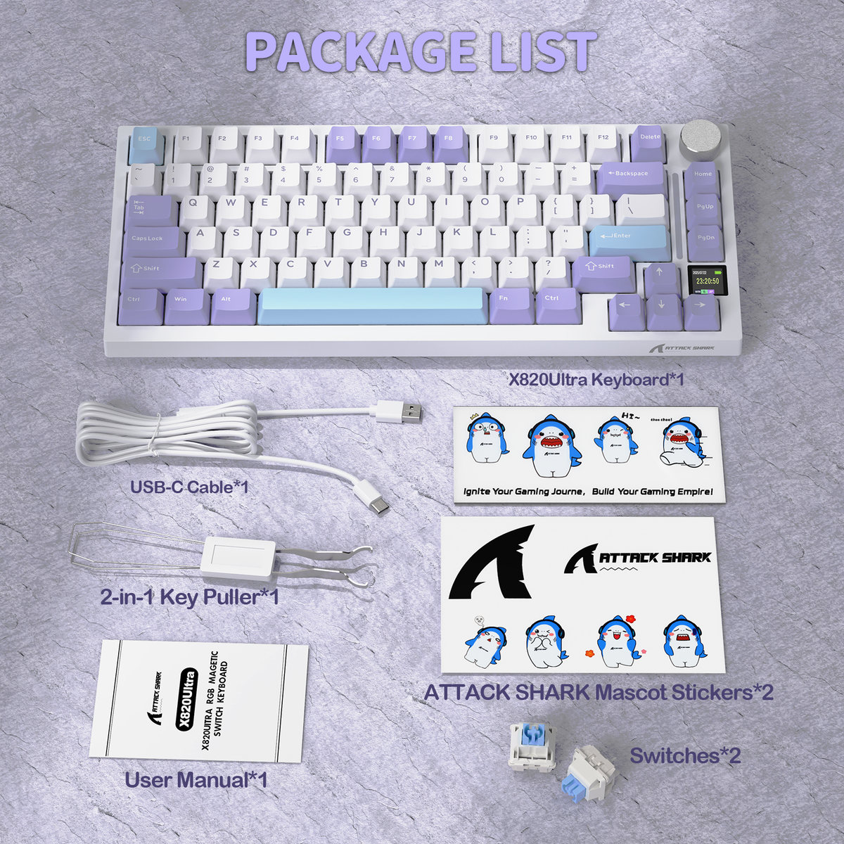 ATTACK SHARK X820Ultra Tri-mode Gasket Mechanical Keyboard