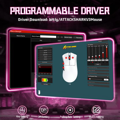 ATTACK SHARK V3 Ultra-Light Tri-Mode Gaming Mouse