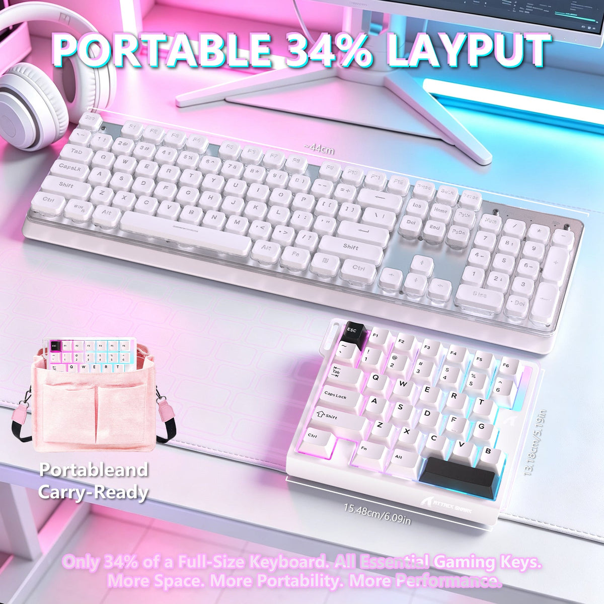 ATTACK SHARK M36 HE One-Handed Magnetic Switch Keyboard & C01 ULTRA LED Aviator Cable