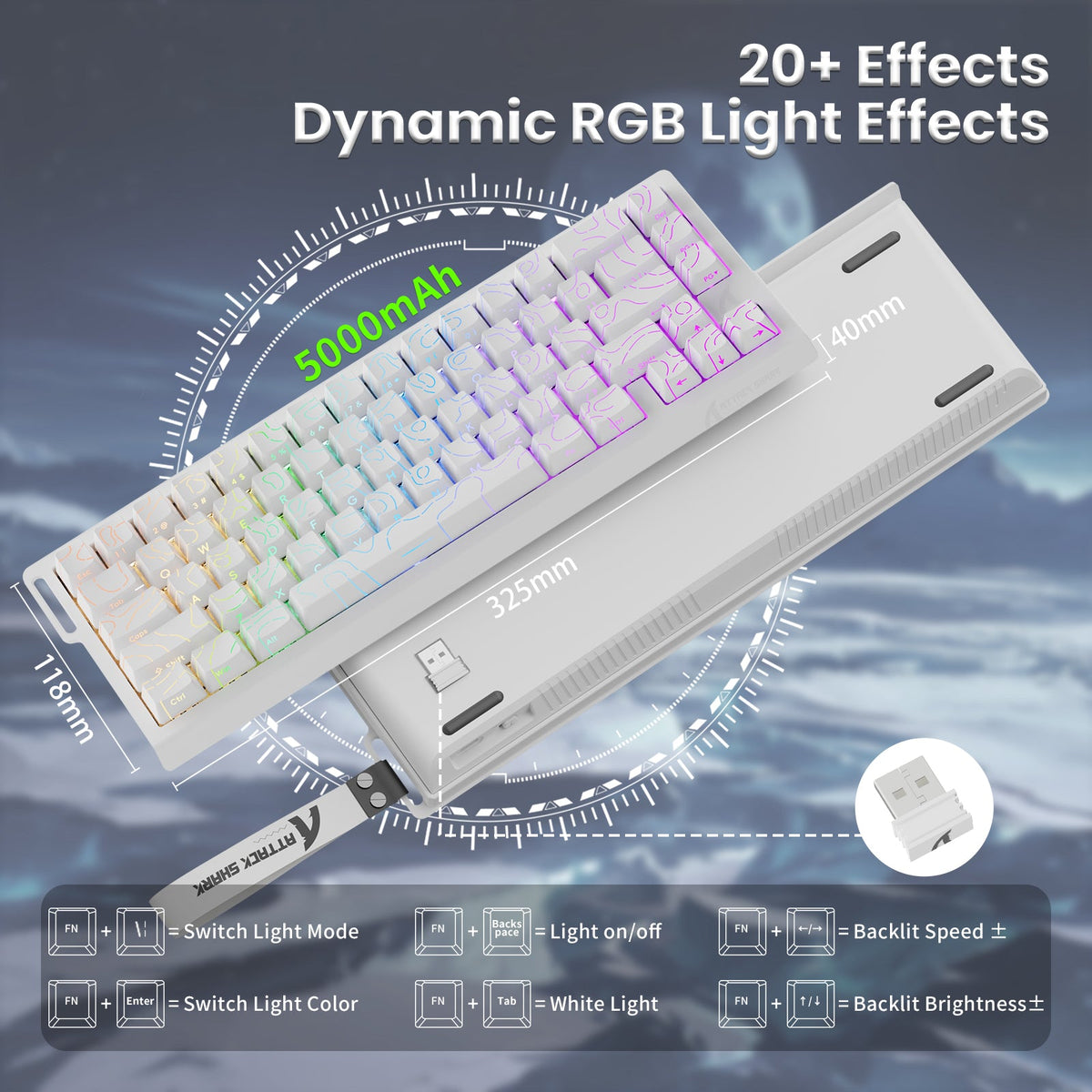 ATTACK SHARK X68PRO HE Wireless Rapid Trigger Keyboard With Coiled Cable