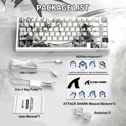 ATTACK SHARK X820Ultra Tri-mode Gasket Mechanical Keyboard