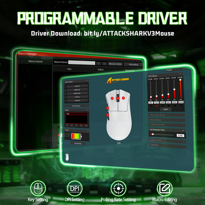 ATTACK SHARK V3 Ultra-Light Tri-Mode Gaming Mouse