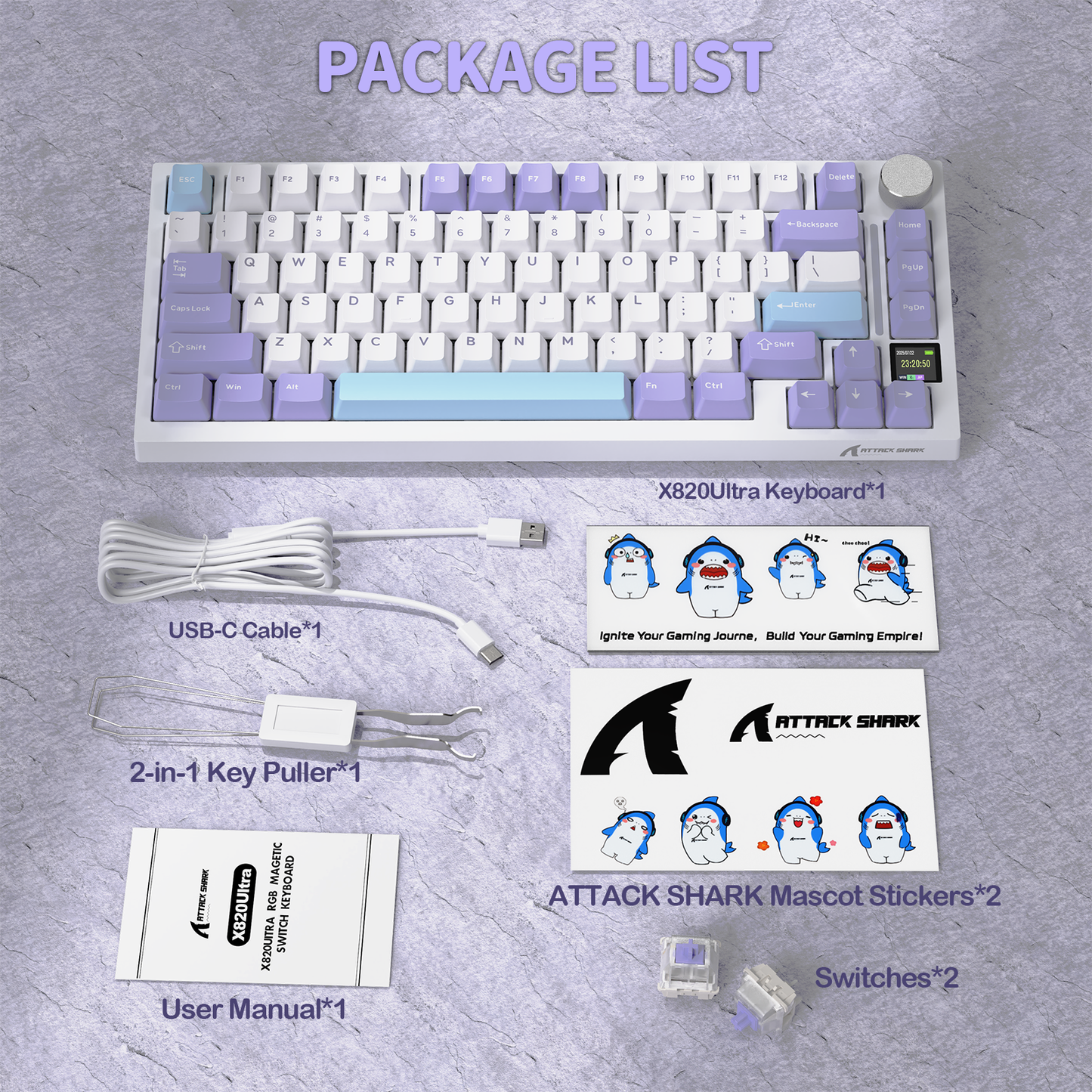 ATTACK SHARK X820Ultra Tri-mode Gasket Mechanical Keyboard
