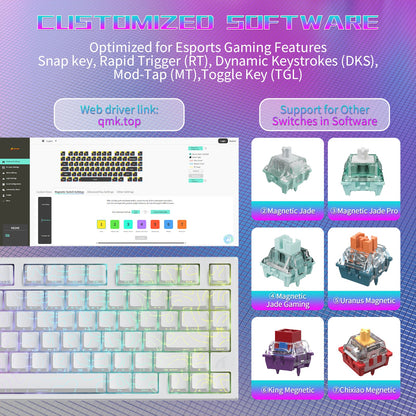 ATTACK SHARK R82 HE Wired 75% Gaming Keyboard  with C01ULTRA LED Cable