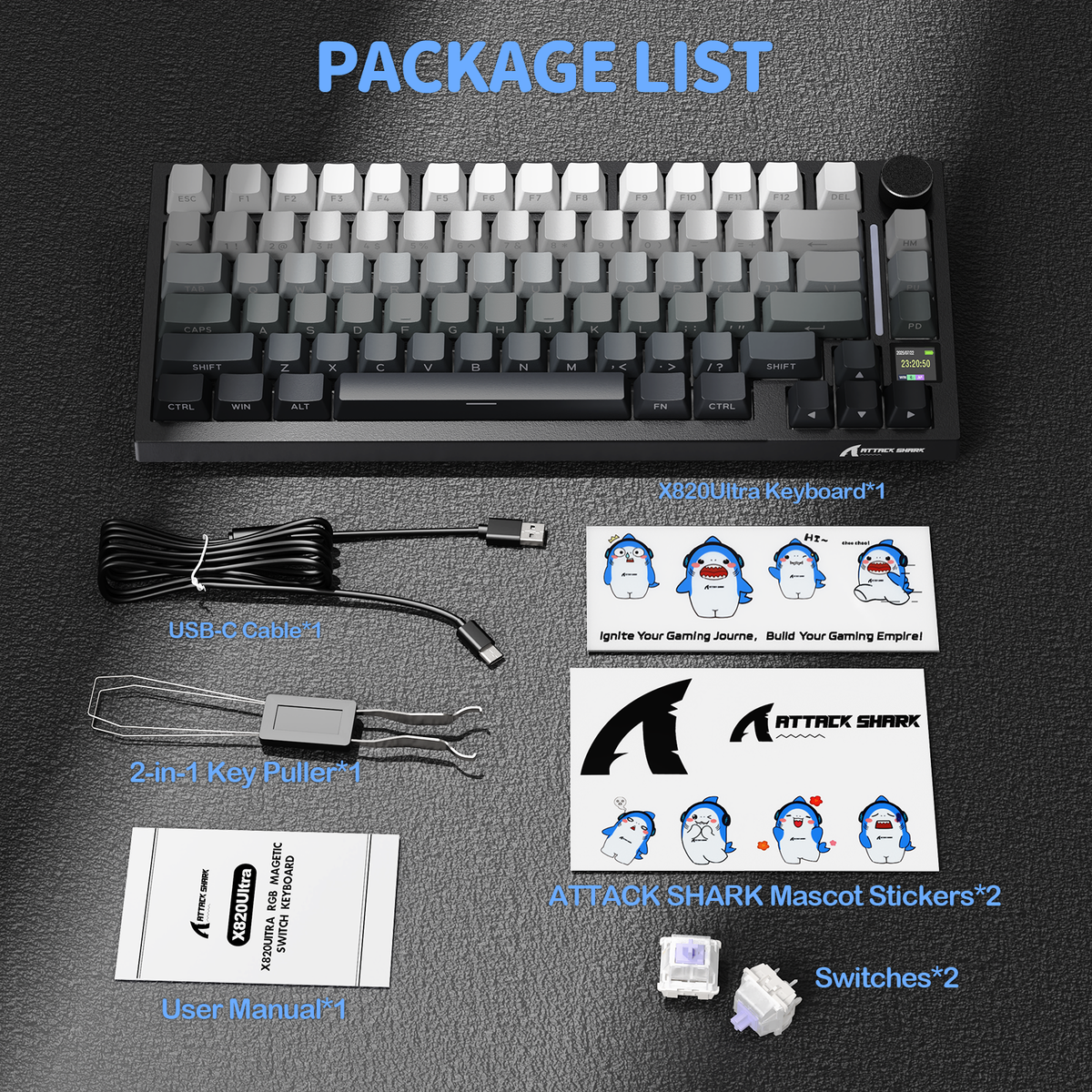 ATTACK SHARK X820Ultra Tri-mode Gasket Mechanical Keyboard