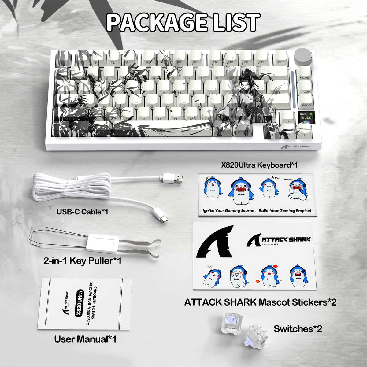 ATTACK SHARK X820Ultra Tri-mode Gasket Mechanical Keyboard