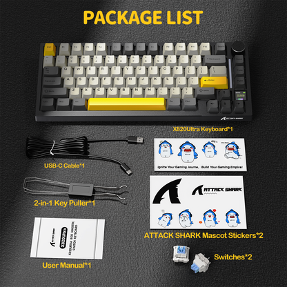 ATTACK SHARK X820Ultra Tri-mode Gasket Mechanical Keyboard
