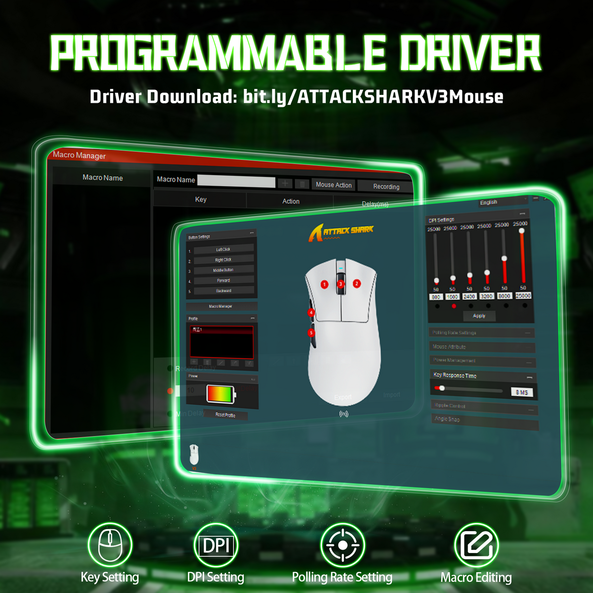 ATTACK SHARK V3 Ultra-Light Tri-Mode Gaming Mouse