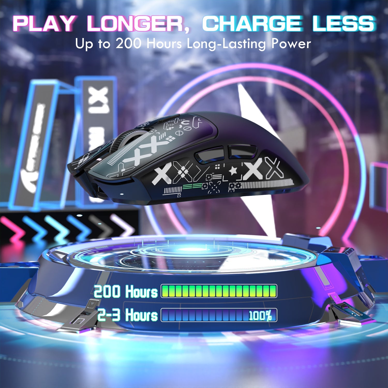 ATTACK SHARK X1 Tri-mode Gaming Mouse With Touchpad RGB Charging Dock PAW3395PRO Sensor