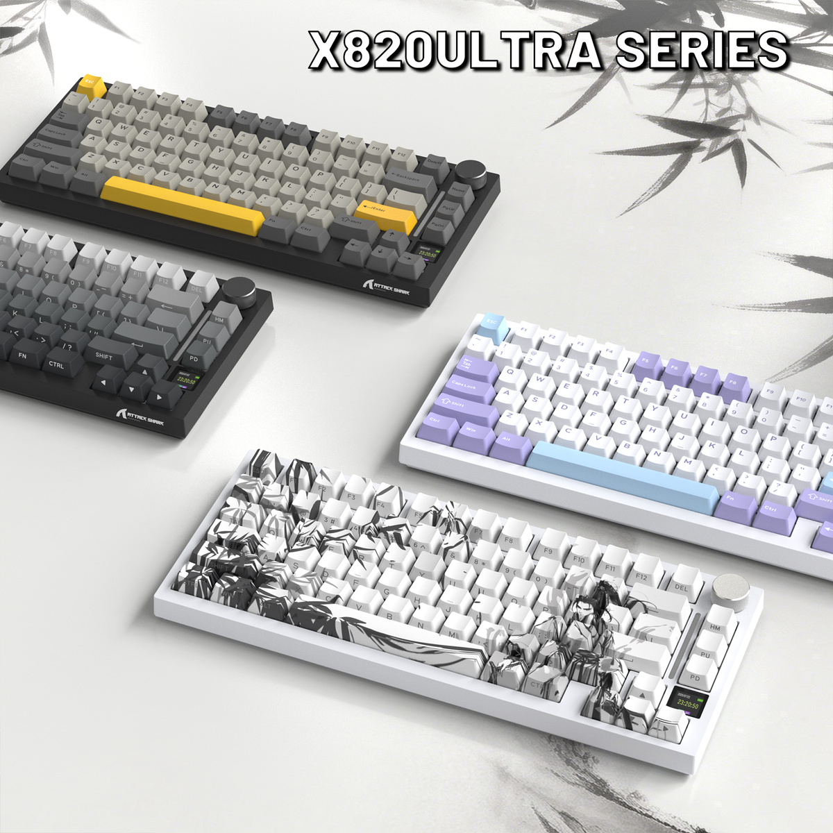 ATTACK SHARK X820ULTRA Mechanical Keyboard with C01ULTRA Coiled Cable