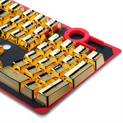 Redragon A101G 104 Metallic Electroplated Gold Color Keycaps for Mechanical Switch Keyboards with Key Puller