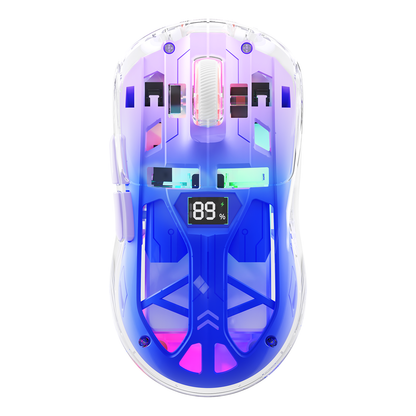 ATTACK SHARK A2 Transparent RGB Wireless Mouse with Battery Level Display