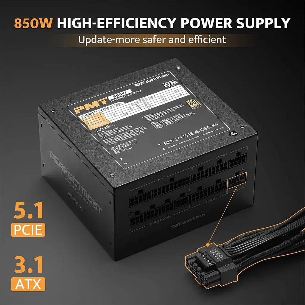 AIGO PMT 850 80 Plus Gold Full Modular Power Supply