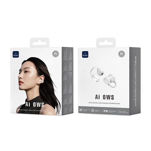 WiWU AI-305 AI Translation OWS Wireless Earbuds – Open Ear Bluetooth 6.0 ENC Call, Smart AI Interpreter Earphones for Travel & Business