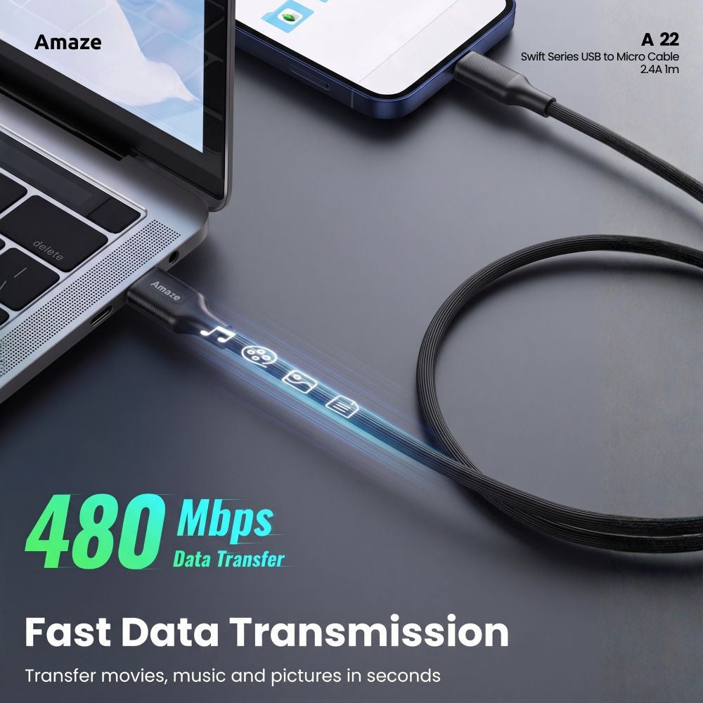 Swift Series USB to Micro Cable 2.4A 1m | A22