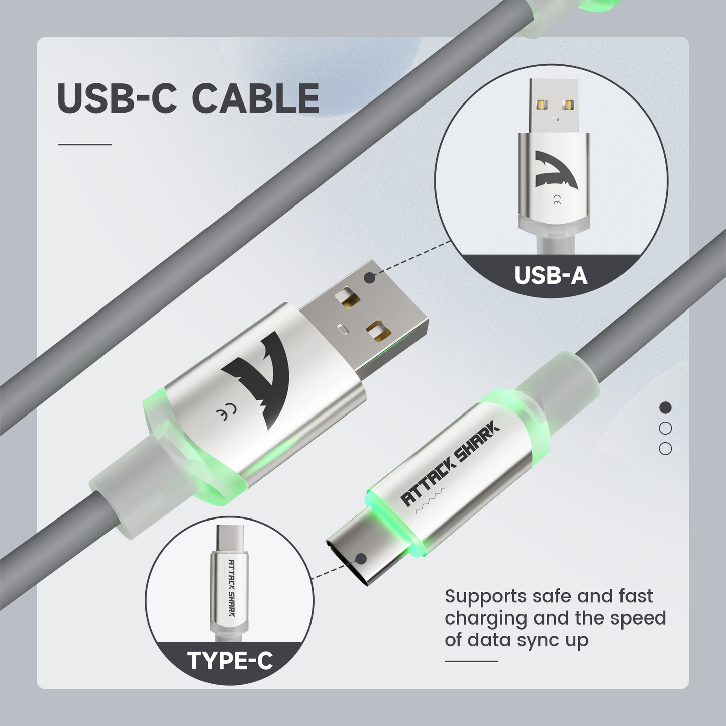 ATTACK SHARK C01Ultra Custom Aviator Cable for 8KHz Magnetic Keyboard