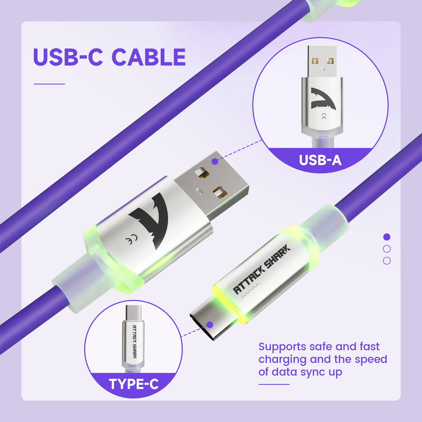 ATTACK SHARK C01Ultra Custom Aviator Cable for 8KHz Magnetic Keyboard