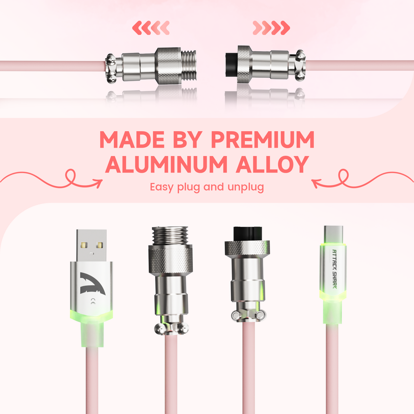 ATTACK SHARK C01Ultra Custom Aviator Cable for 8KHz Magnetic Keyboard