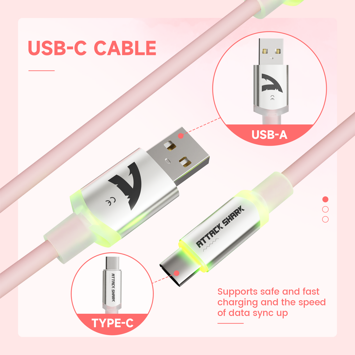 ATTACK SHARK C01Ultra Custom Aviator Cable for 8KHz Magnetic Keyboard