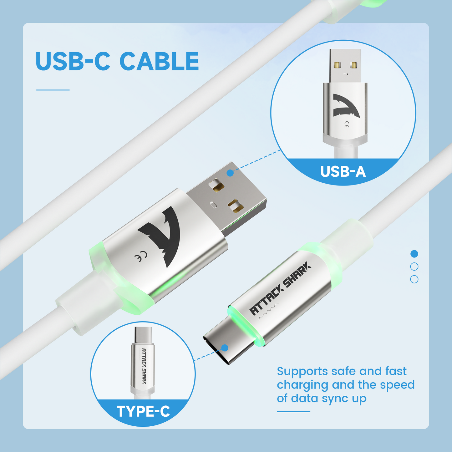 ATTACK SHARK C01Ultra Custom Aviator Cable for 8KHz Magnetic Keyboard