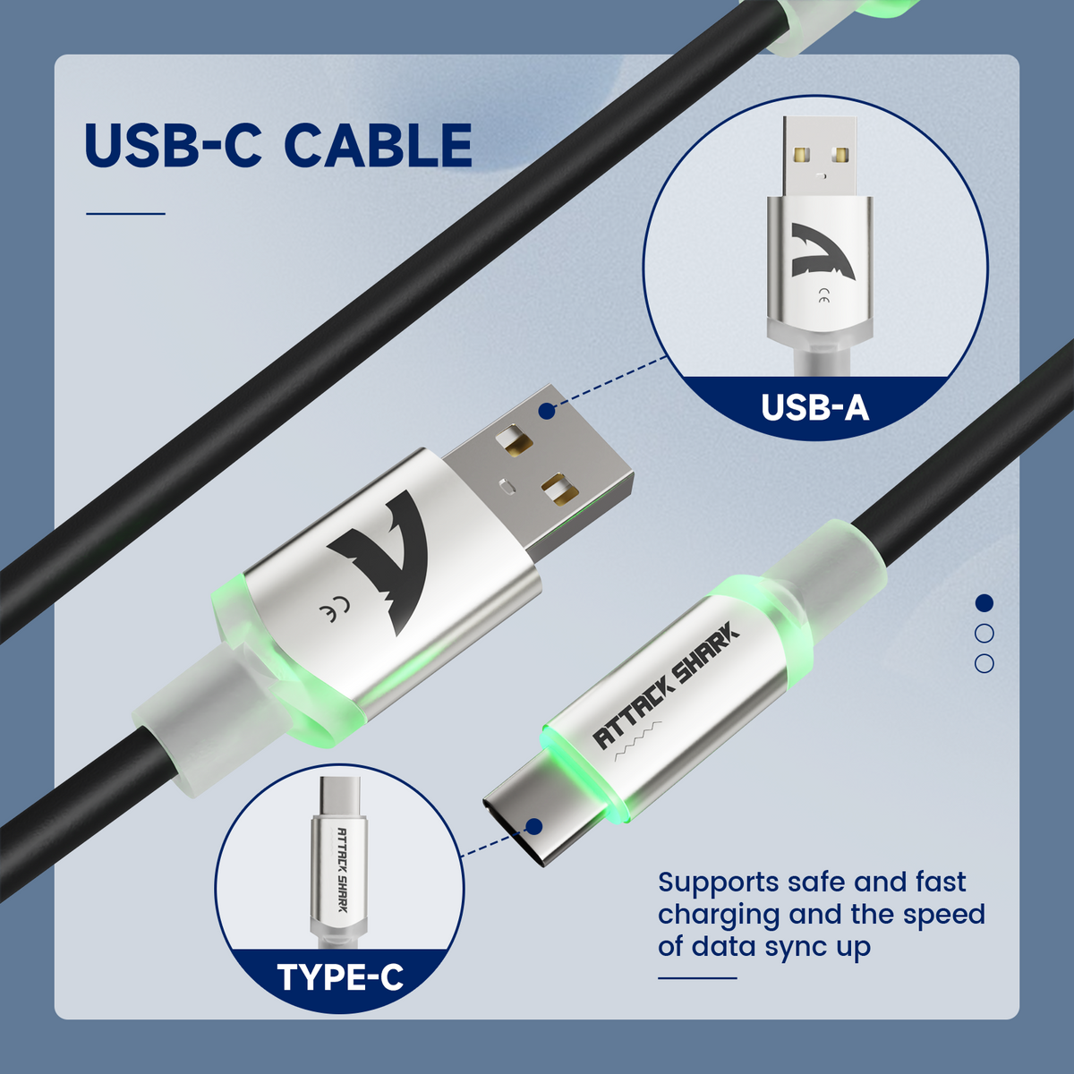 ATTACK SHARK C01Ultra Custom Aviator Cable for 8KHz Magnetic Keyboard