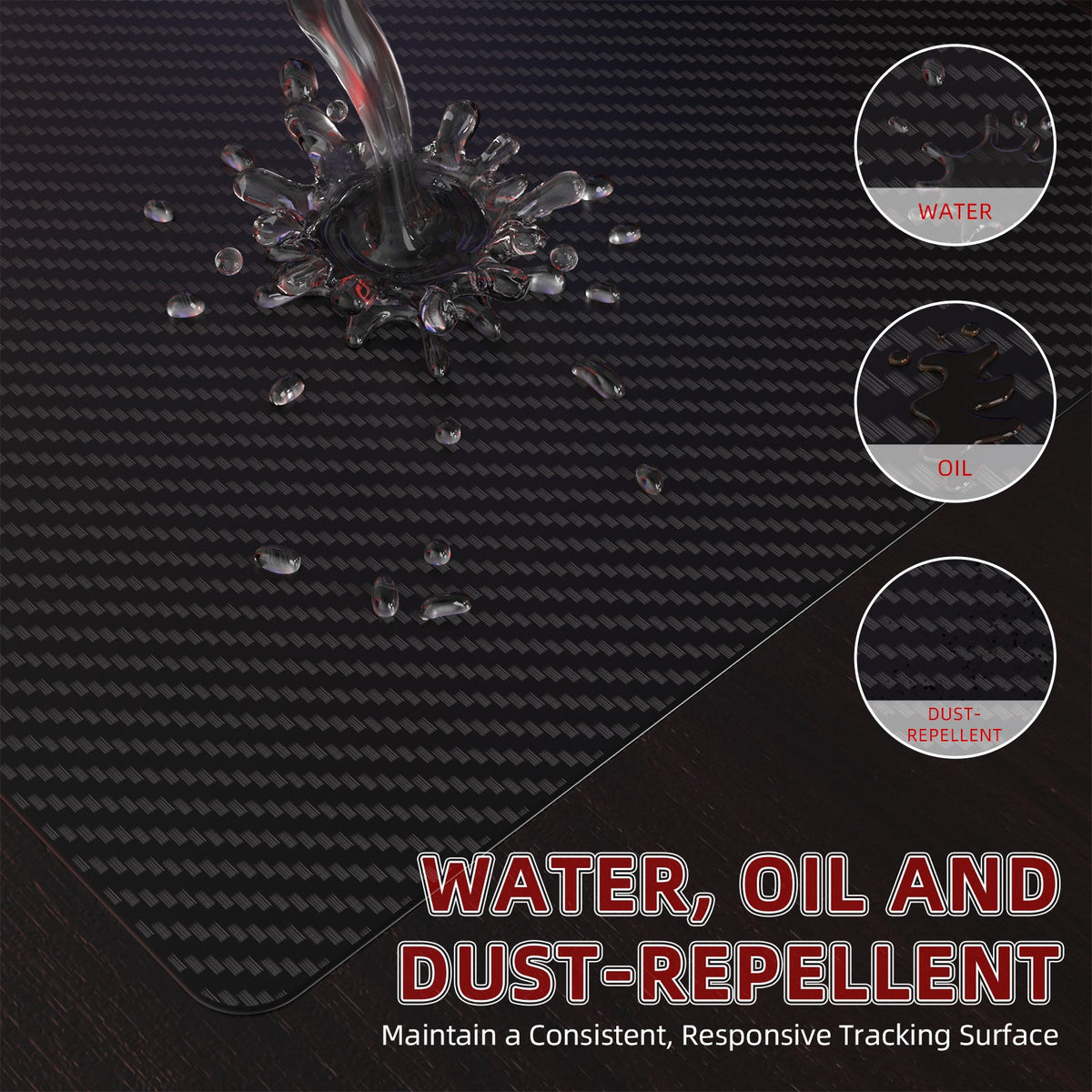 ATTACK SHARK CM04 Genuine Carbon Fiber eSport Gaming Mousepad