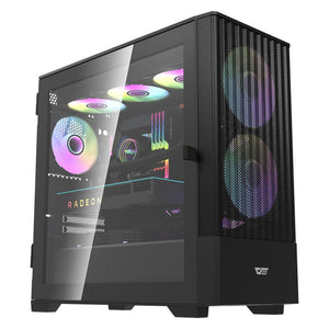 Darkflash Dk415 m-Atx Black with 2x140mm Argb fan pc case