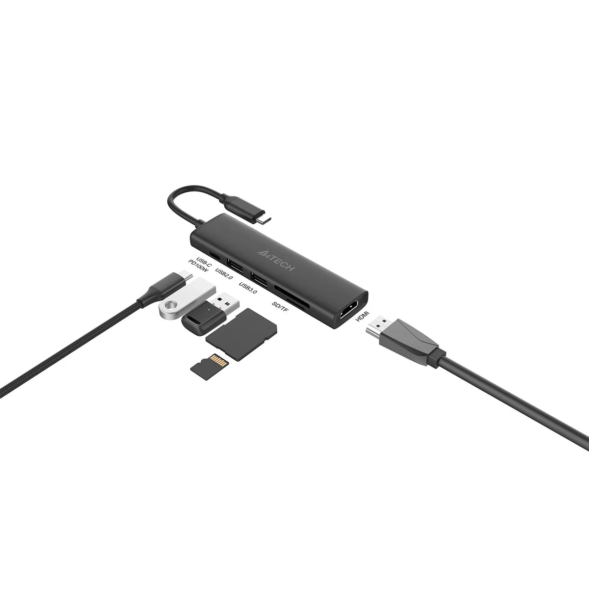 A4Tech DST-60C Black 6-in-1 Docking Station