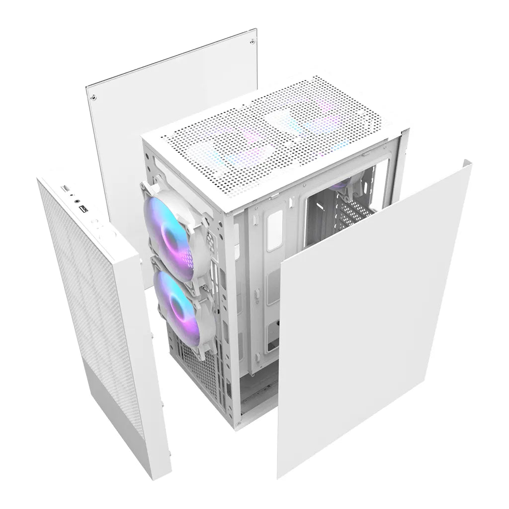 DarkFlash A290 White Mid-Tower Mesh Front PC Case With 3 ARGB Fans