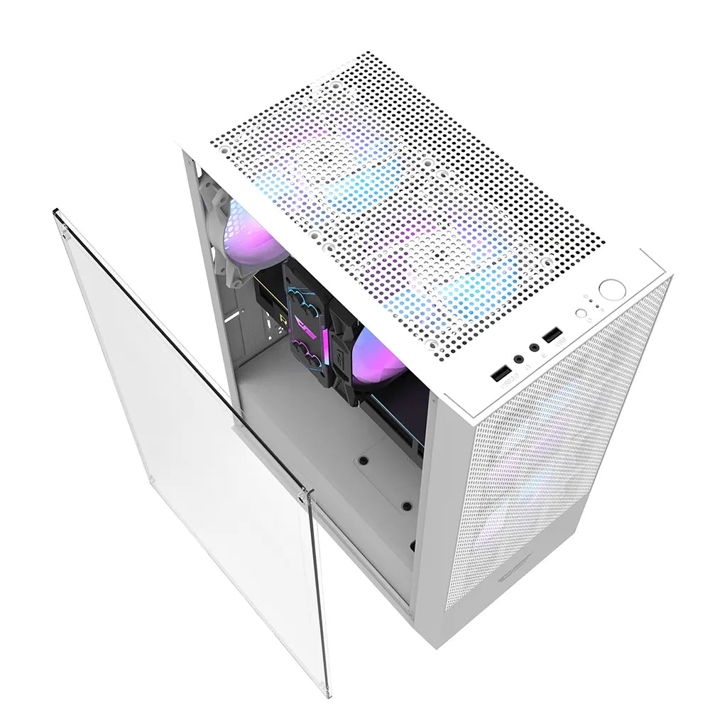 DarkFlash A290 White Mid-Tower Mesh Front PC Case With 3 ARGB Fans