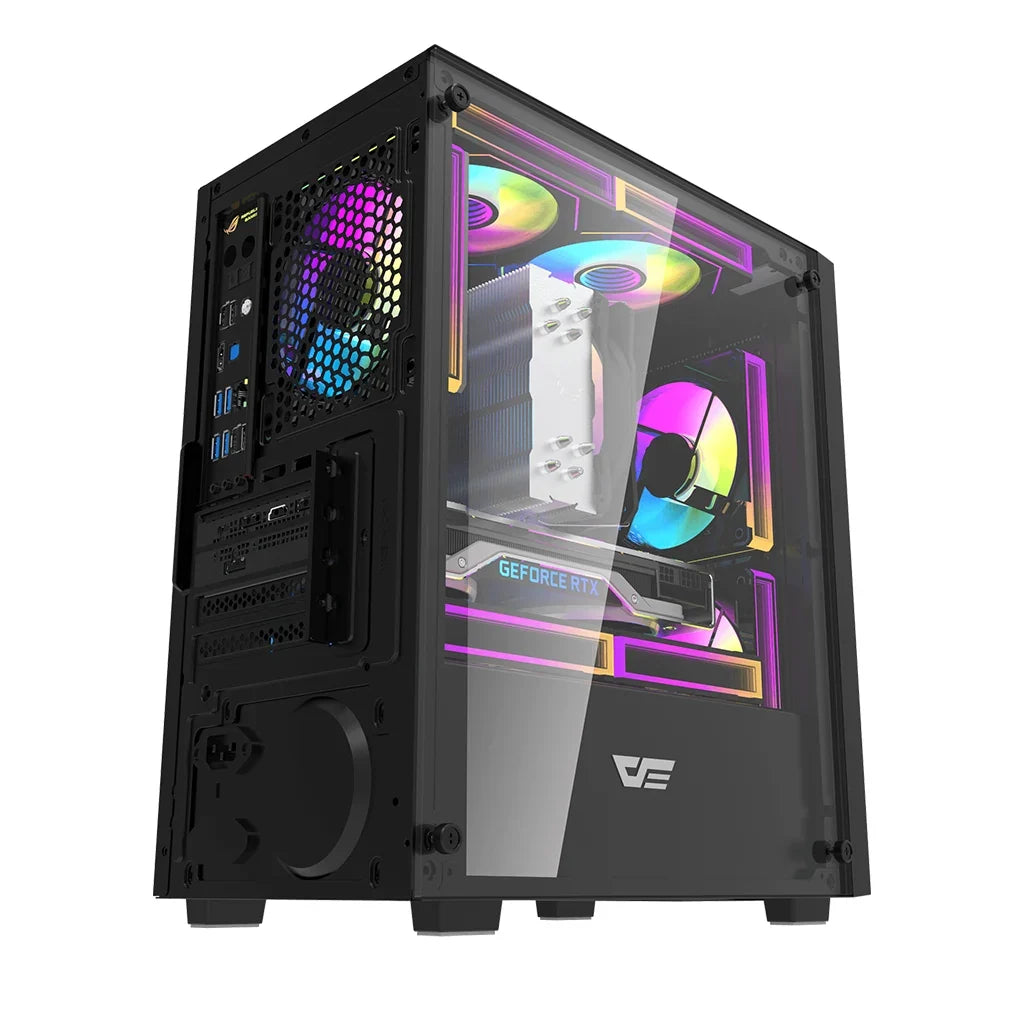 DarkFlash M305 Compact Micro-ATX Case with 3 ARGB Fans