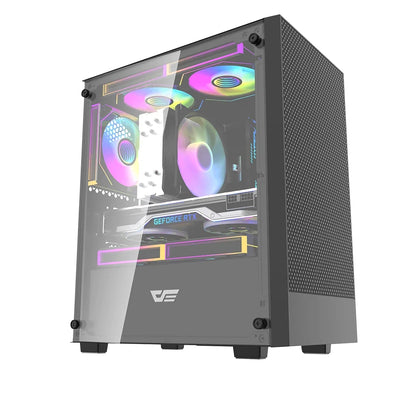 DarkFlash M305 Compact Micro-ATX Case with 3 ARGB Fans