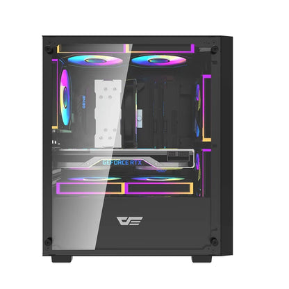 DarkFlash M305 Compact Micro-ATX Case with 3 ARGB Fans
