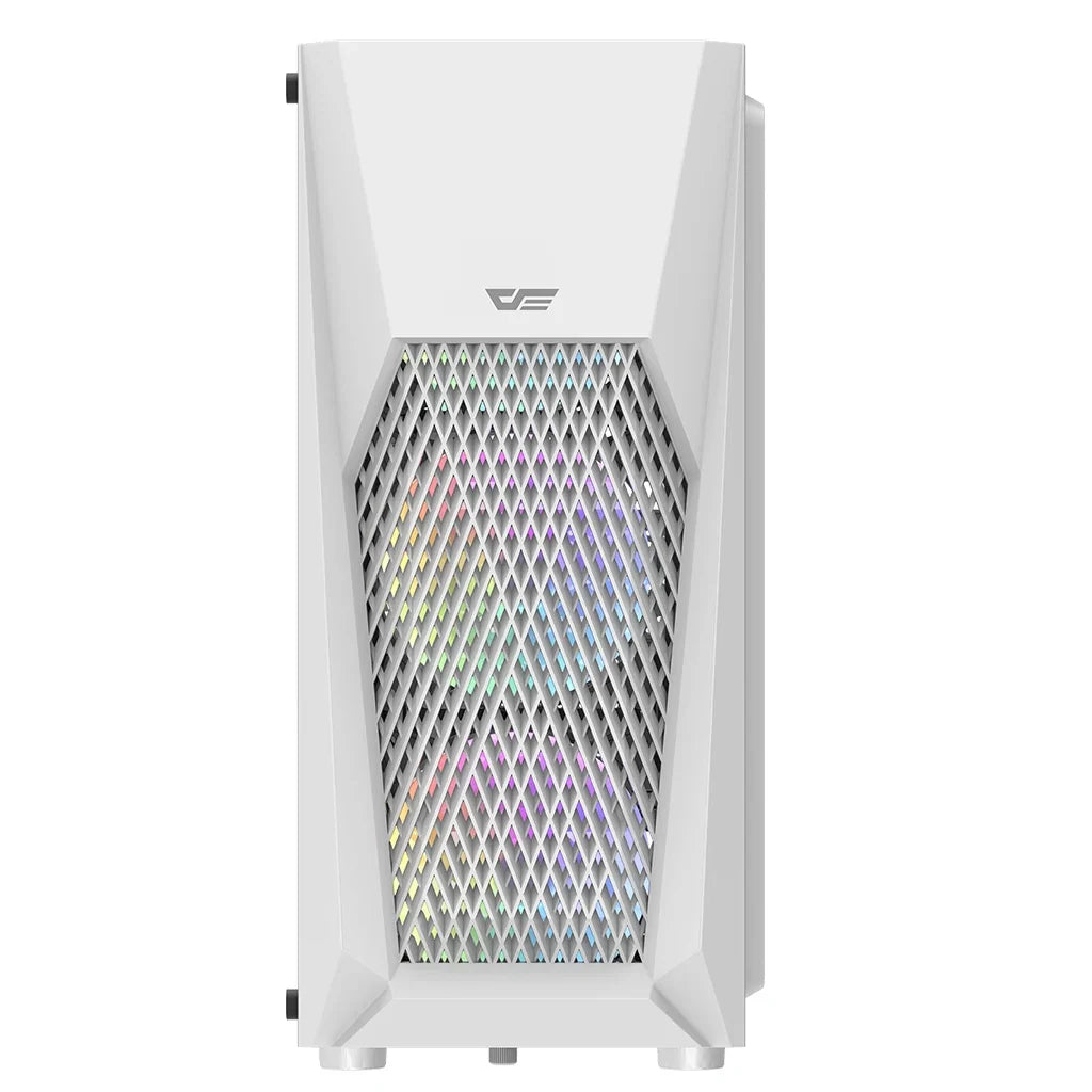 DarkFlash DK150 White Mid Tower Gaming PC Case with 3 RGB Fan