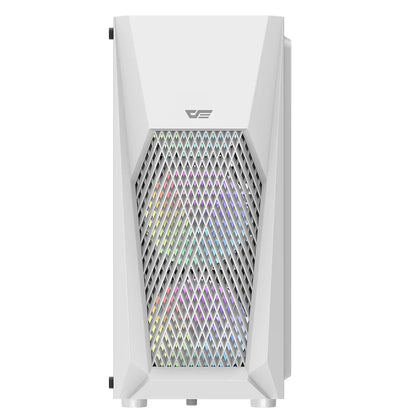 DarkFlash DK150 White Mid Tower Gaming PC Case with 3 RGB Fan