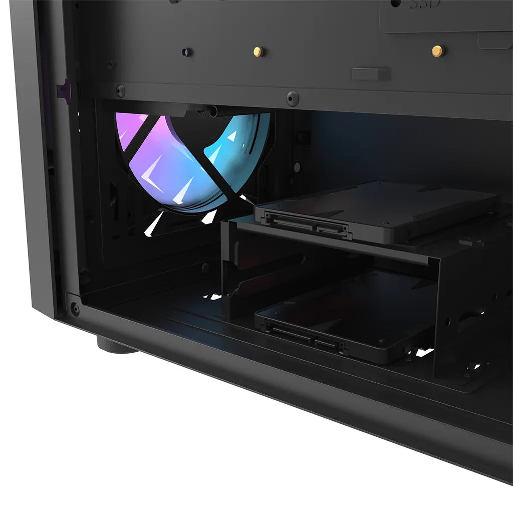 DarkFlash DK351 Black ATX Mesh Dragon Scale Front PC Case With 4 ARGB Fans