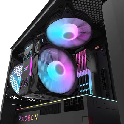 DarkFlash DK351 Black ATX Mesh Dragon Scale Front PC Case With 4 ARGB Fans