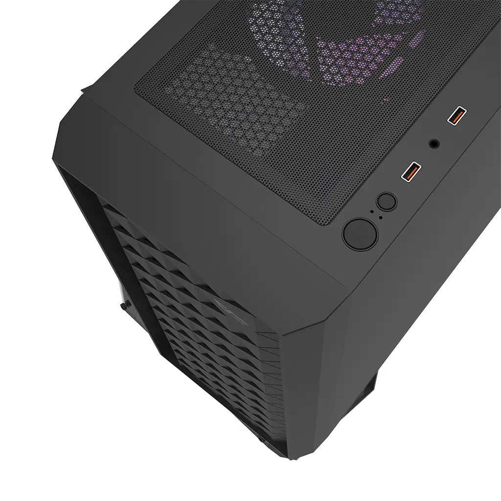 DarkFlash DK351 Black ATX Mesh Dragon Scale Front PC Case With 4 ARGB Fans