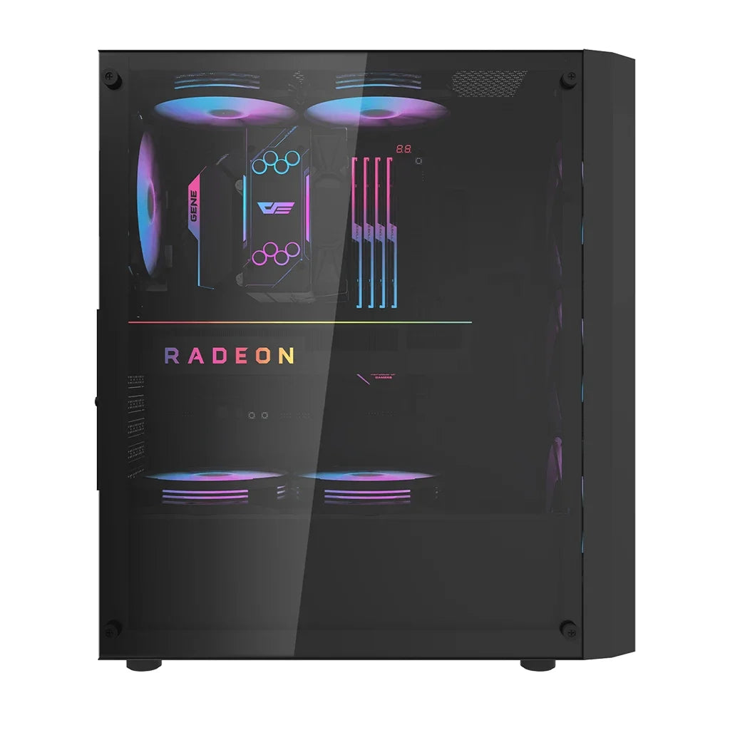 DarkFlash DK351 Black ATX Mesh Dragon Scale Front PC Case With 4 ARGB Fans