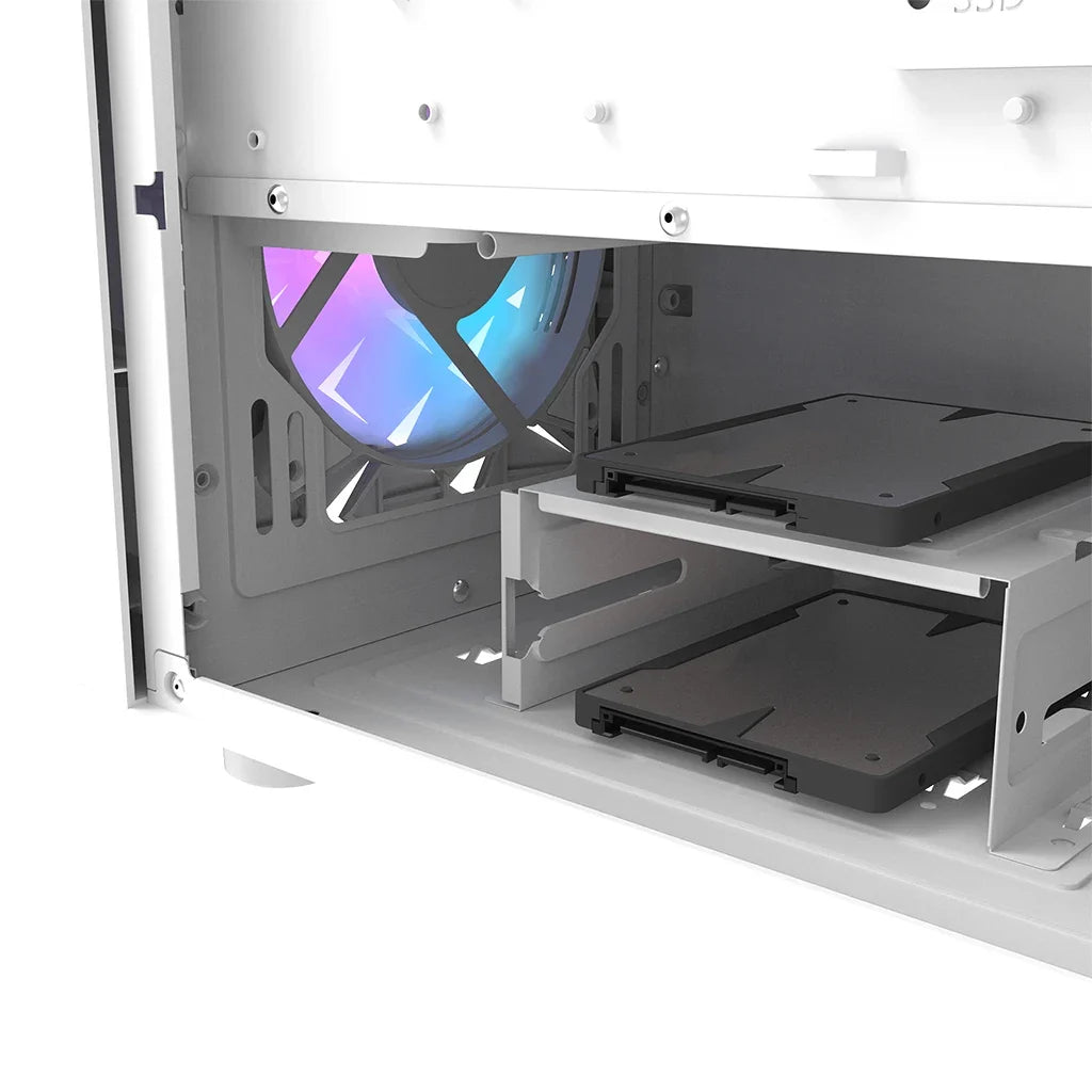 DarkFlash DK351 White Mid Tower Side Tempered Glass PC Case With 4 ARGB Fans