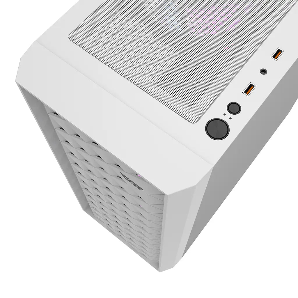 DarkFlash DK351 White Mid Tower Side Tempered Glass PC Case With 4 ARGB Fans