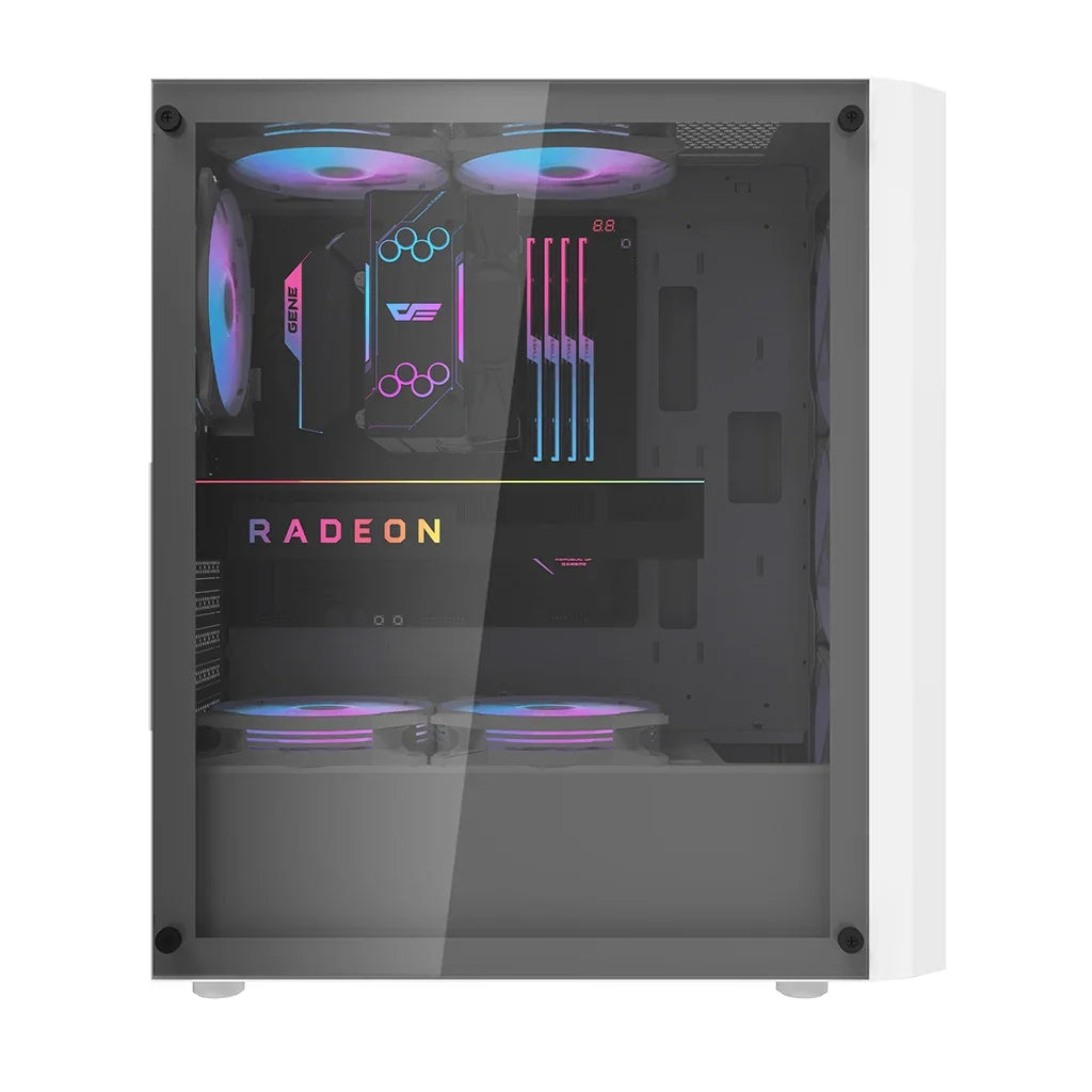 DarkFlash DK351 White Mid Tower Side Tempered Glass PC Case With 4 ARGB Fans