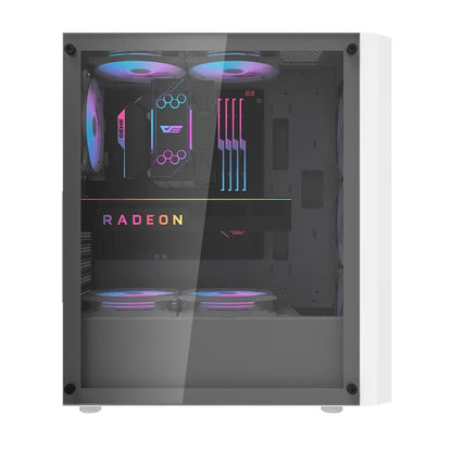 DarkFlash DK351 White Mid Tower Side Tempered Glass PC Case With 4 ARGB Fans