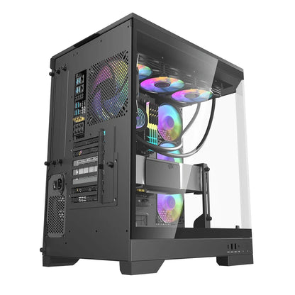 DarkFlash DQX90 Black Three-Panel Full-Vision ATX Case With 4 ARGB Fans
