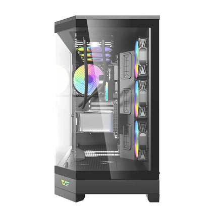 DarkFlash DQX90 Black Three-Panel Full-Vision ATX Case With 4 ARGB Fans